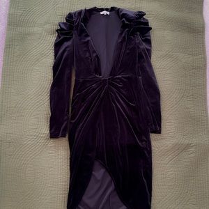 🦇🖤❤️ LIONESS Black VELVET long sleeve dress SIZE M GOTHIC ❤️🖤🦇